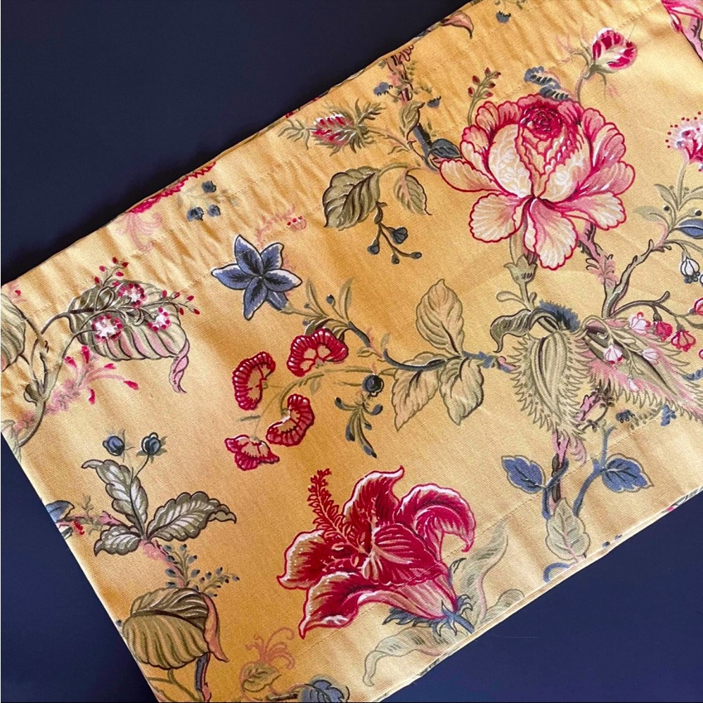 Valance Curtain panel- Florals French English Cottage- Extra long 120”